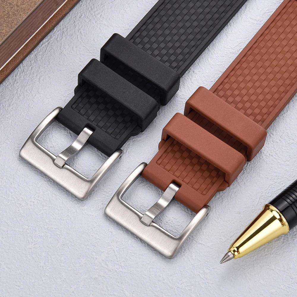 Premium Grade FPM/FKM Watch Strap 18mm 20mm 22mm New Design Fluoro Rubber Watchbands Quick Release For Each Brand Smart Watches