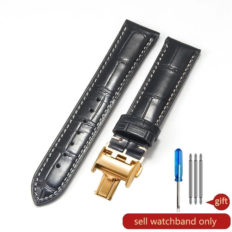 Genuine Cowhide Leather Watch Band 18–22mm for Longines Master &
