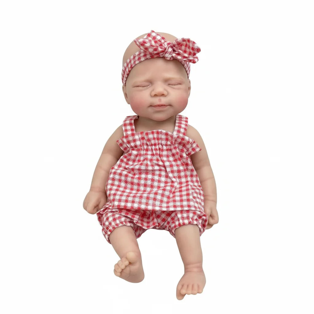 NPK-Flexible and Stretchable Silicone Newborn Doll, Platinum, Full Solid, Elastic, Lifelike, 12"