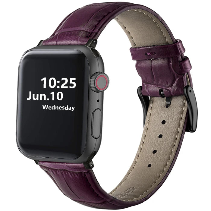 Leather Apple Watch Band (38/42mm, Series 3–6/SE Compatible)