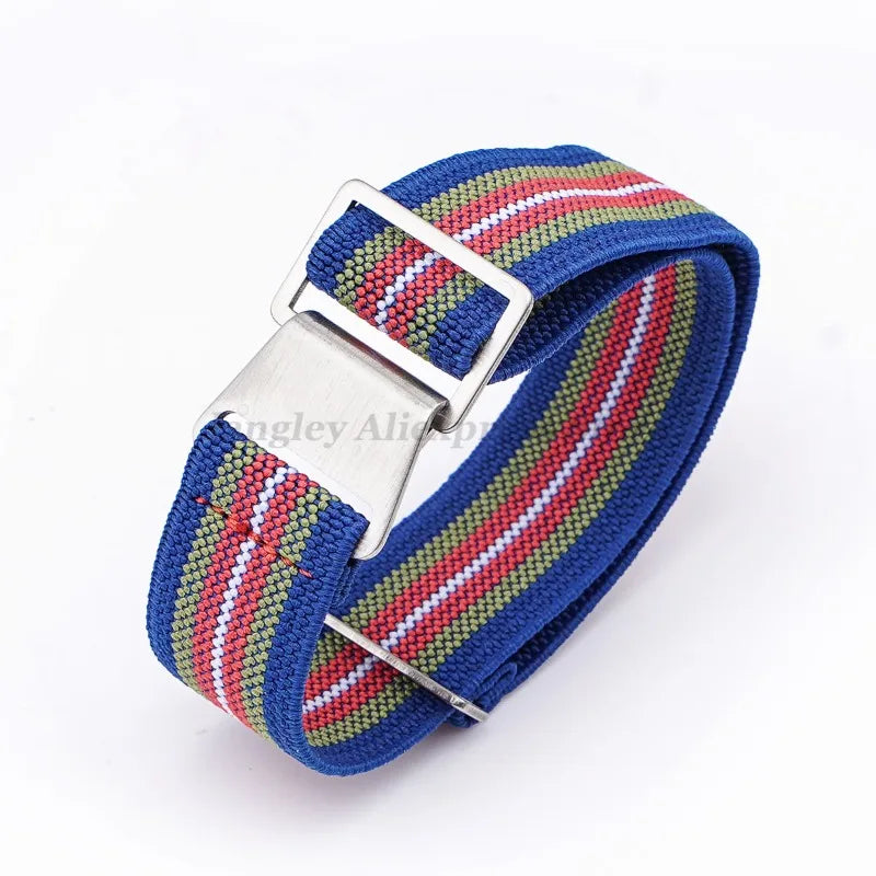 18mm 20mm 22mm Parachute Elastic Nylon Watch Strap for Omega Men Outdoors Sport Army Military Wrist Strap Bracelet Accessories