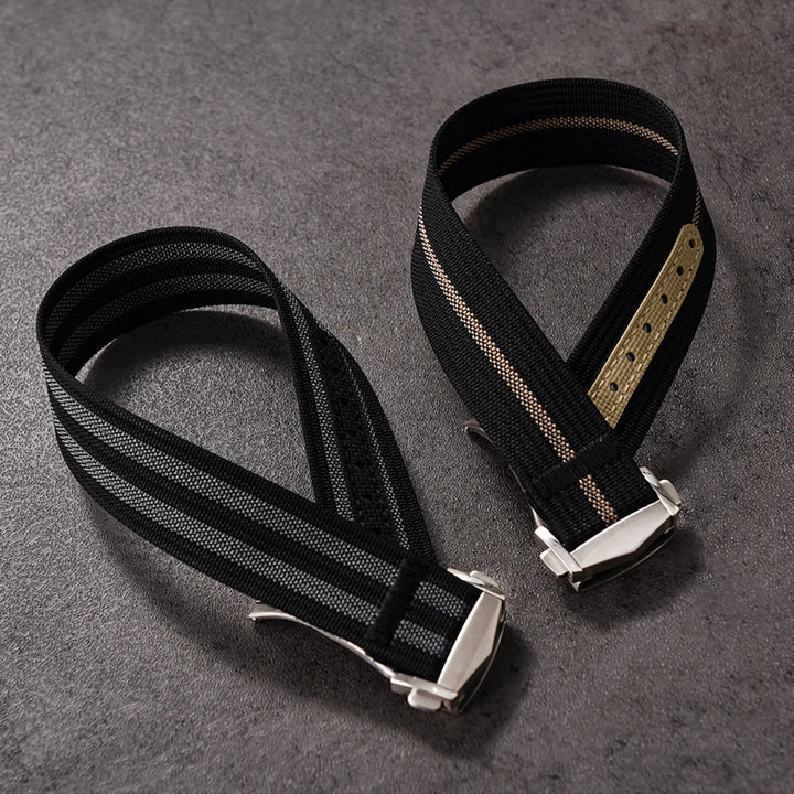 JUELONG Canvas Sailcloth Watch Strap 18mm 20mm 22mm Rubber Hole Sport Waterproof Folding Buckle Watchband For Omega Swatch Moon