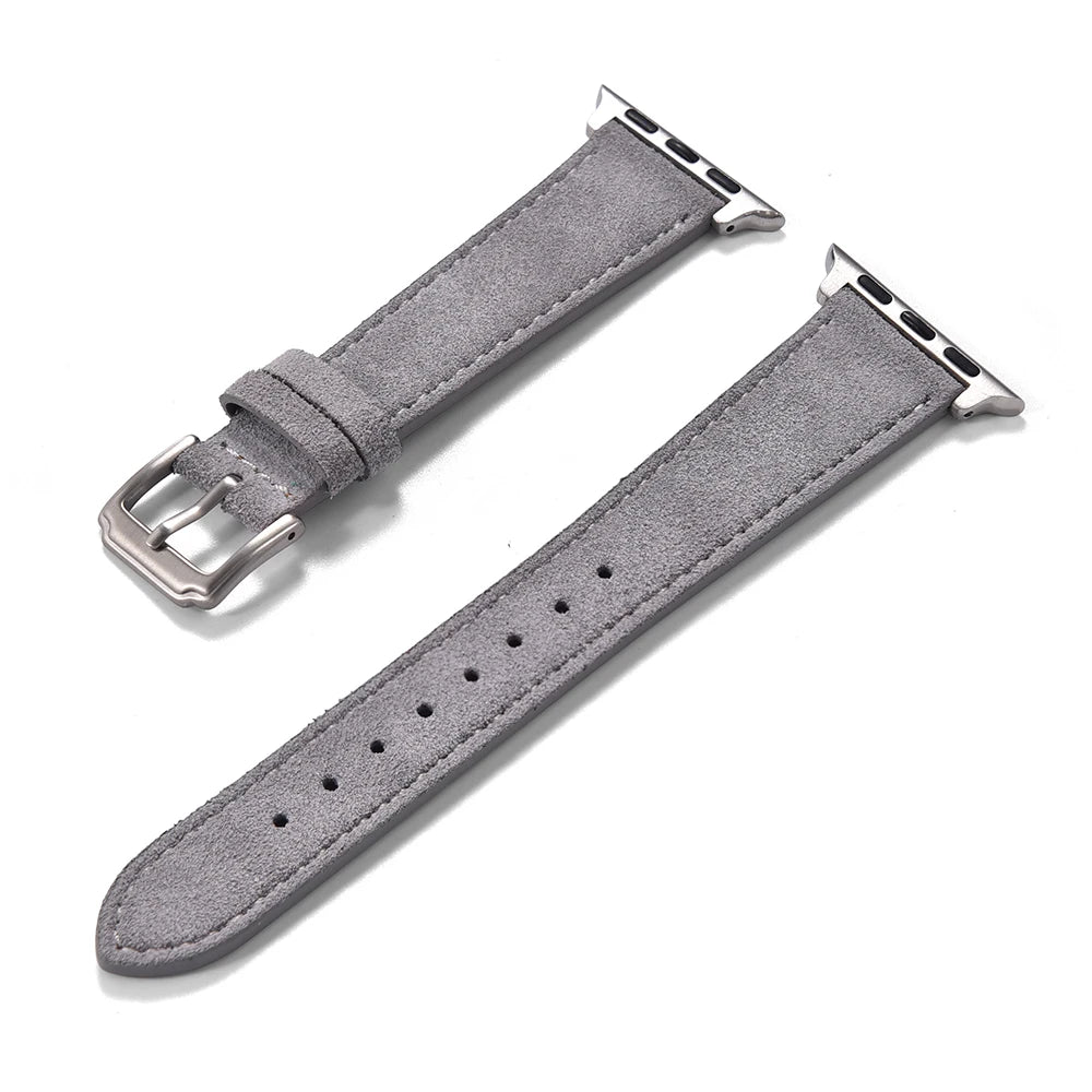 Suede Leather Strap for Apple Watch – Vintage Style (38-49mm)