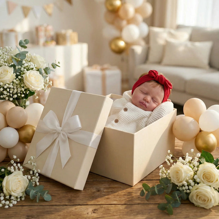 NPK 49CM Loulou Asleep Newborn Baby Doll - Soft Body Lifelike 3D Skin Visible Veins High Quality Handmade Doll for Collectors