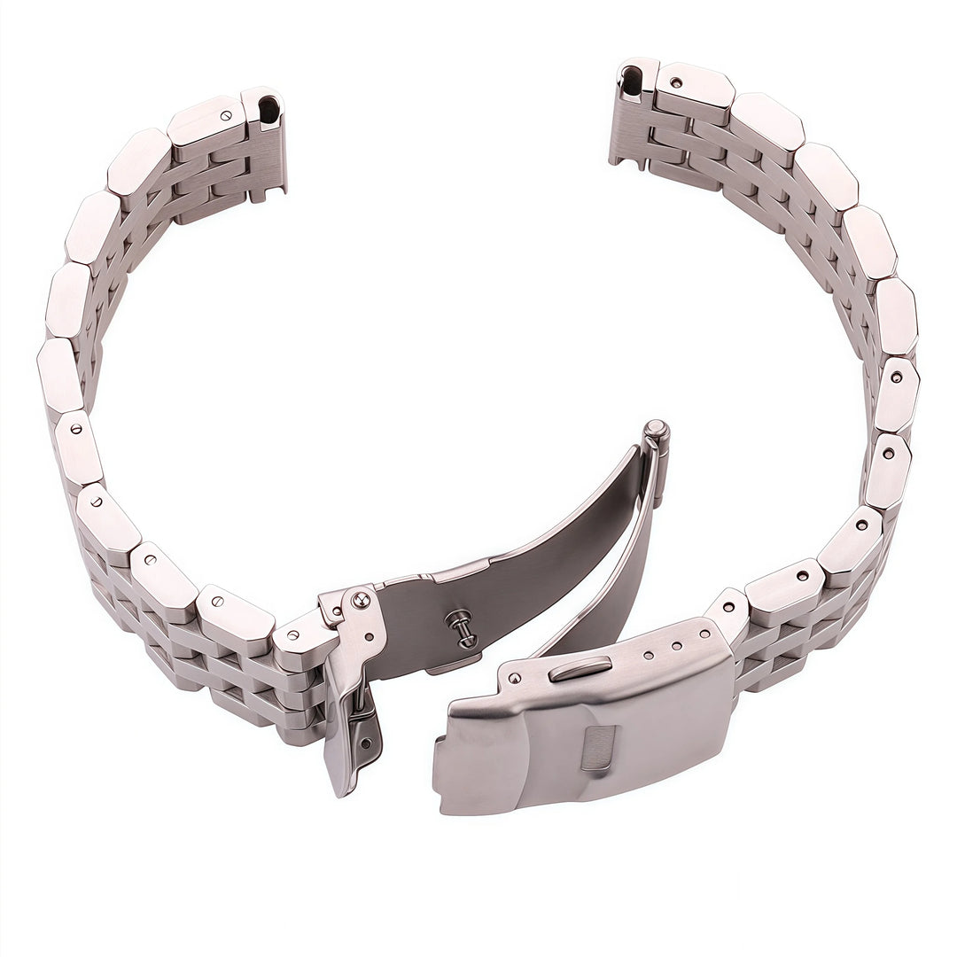 Solid Stainless Steel Watch Bracelet – Silver Brushed (18-24mm)