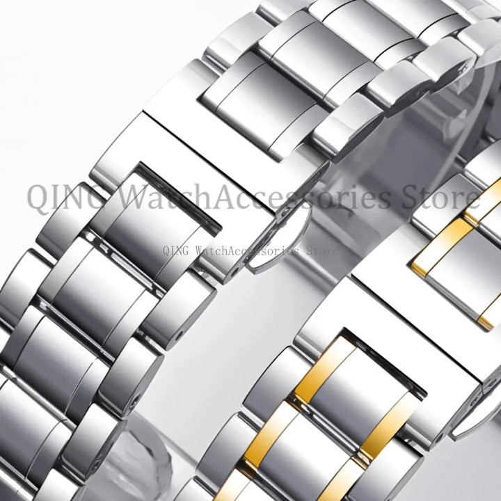Curved End Solid Stainless Steel Watch Strap – Universal with Butterfly Buckle