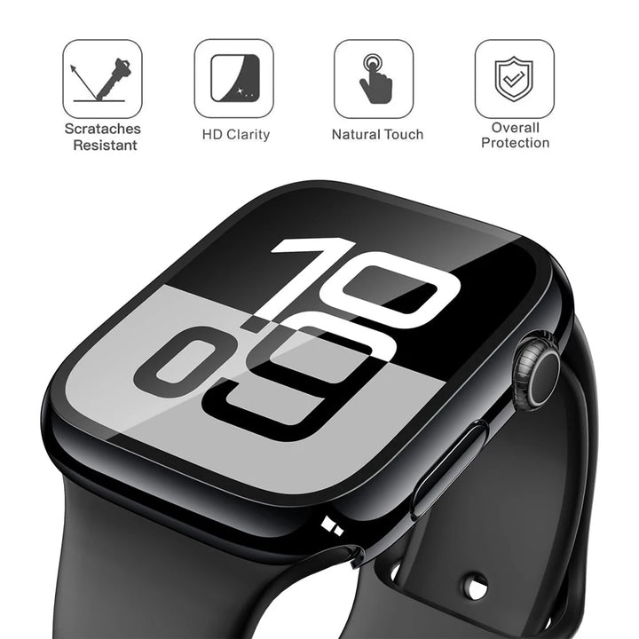 Screen Protector For Apple Watch Case Series 11 10 9 SE 8 7 6 5 46mm 42mm 45mm 44mm 40 41 PC Bumper+Tempered Glass iWatch Cover