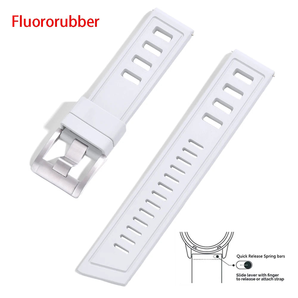 New Design SOFO Fluororubber FKM Watch Strap 20mm 22mm Waterproof Quick Release Watchbands For Each Brand Diving Watches
