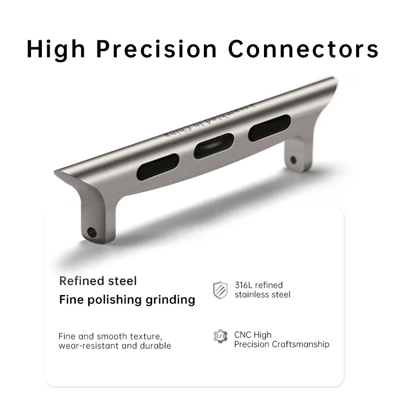 2pcs 316L Stainless Steel Adapter For Apple Watch Ultra 49mm Series 9 8 7 6 5 SE 45mm 44mm 41mm 40mm Apple Watch Band Connector