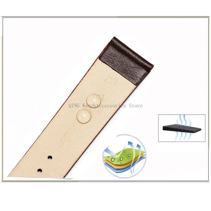 Universal Slim Soft Leather Watch Strap – 6–16mm, Cowhide