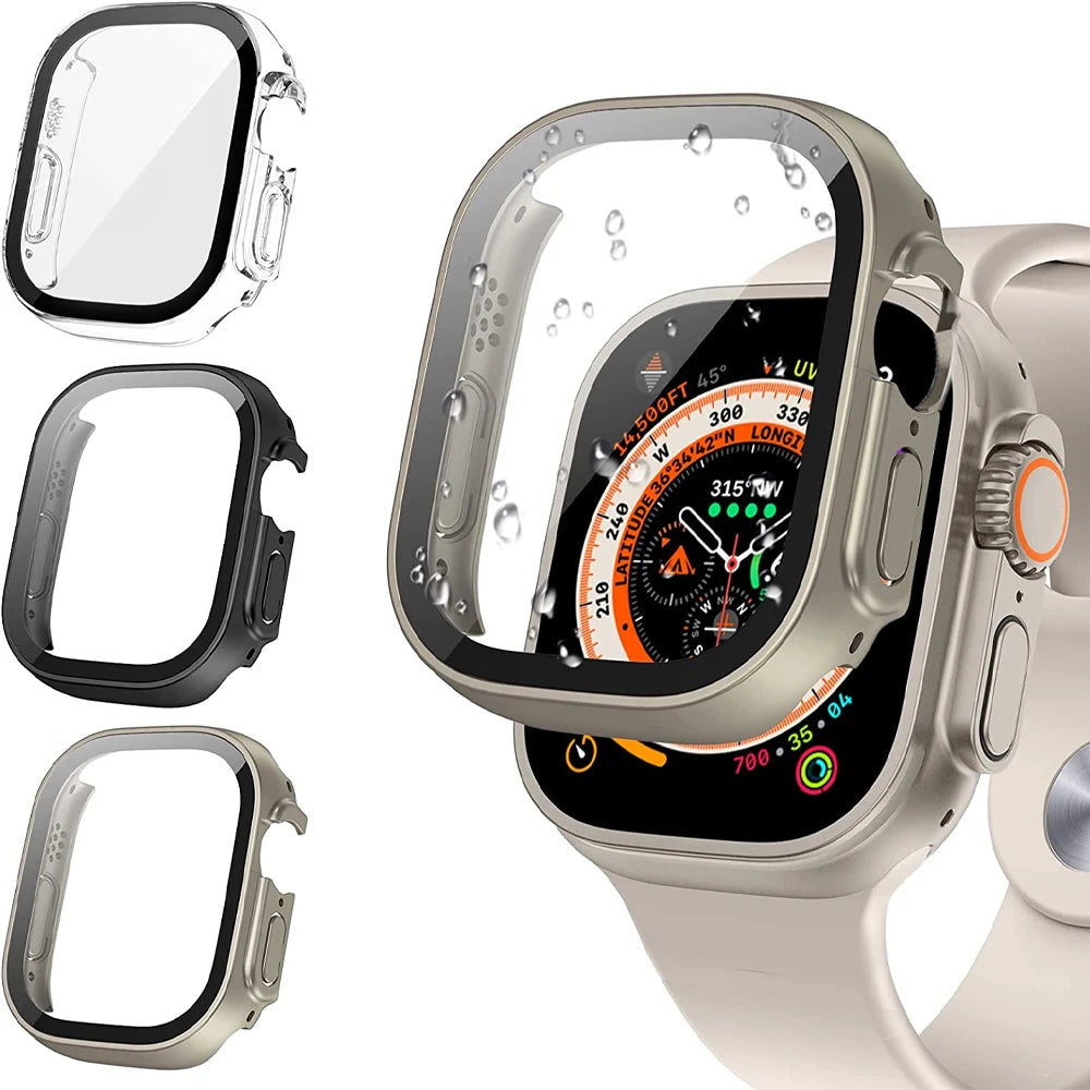 Cover For Apple Watch Ultra 3 Case 49mm Accessories PC Shockproof Bumper+Tempered Glass Screen Protector iwatch Series Ultra 2