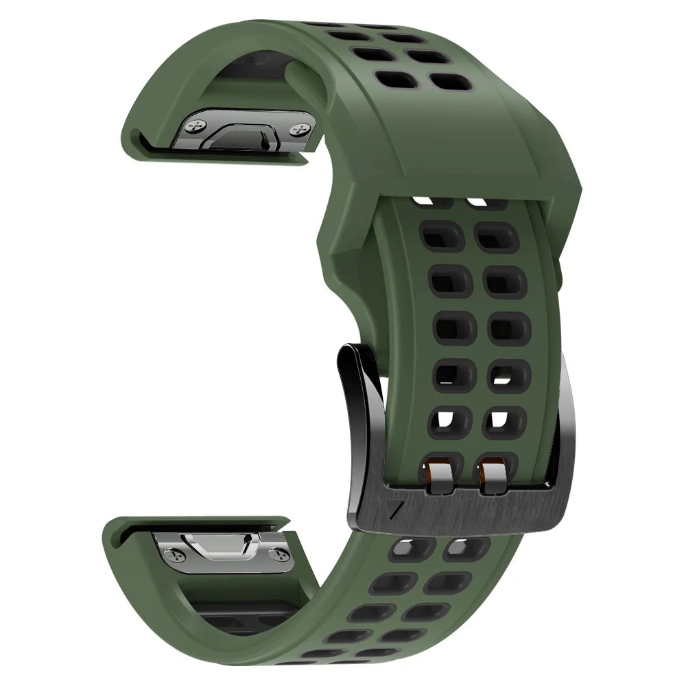 Quick-Release Silicone Strap for Garmin Fenix & Forerunner (22-26mm)