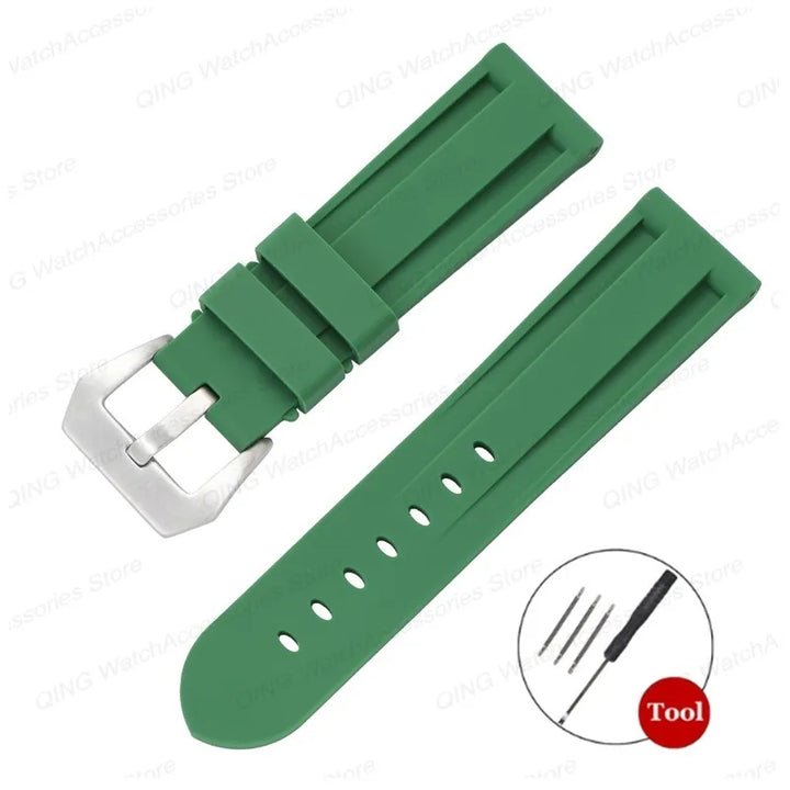 Universal Silicone Rubber Watch Strap – Sport Wristband (20-26mm)