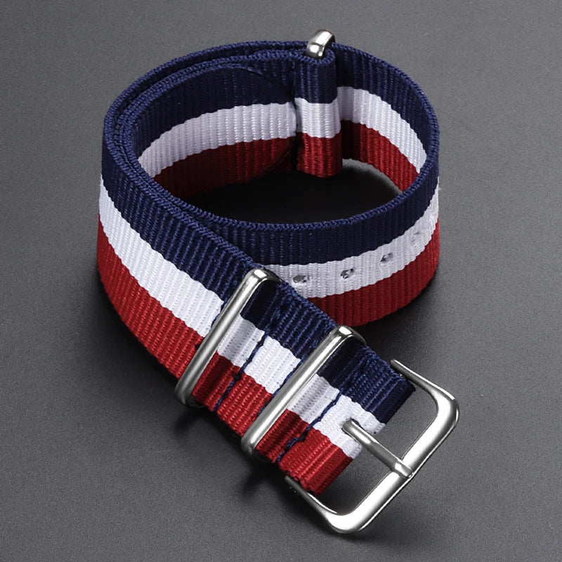 Nylon Army Sport Strap (18–22mm) – Black & Green