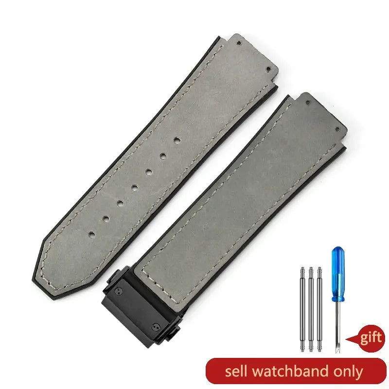 Hublot Yubo Leather & Silicone Hybrid Watch Strap 26×19mm