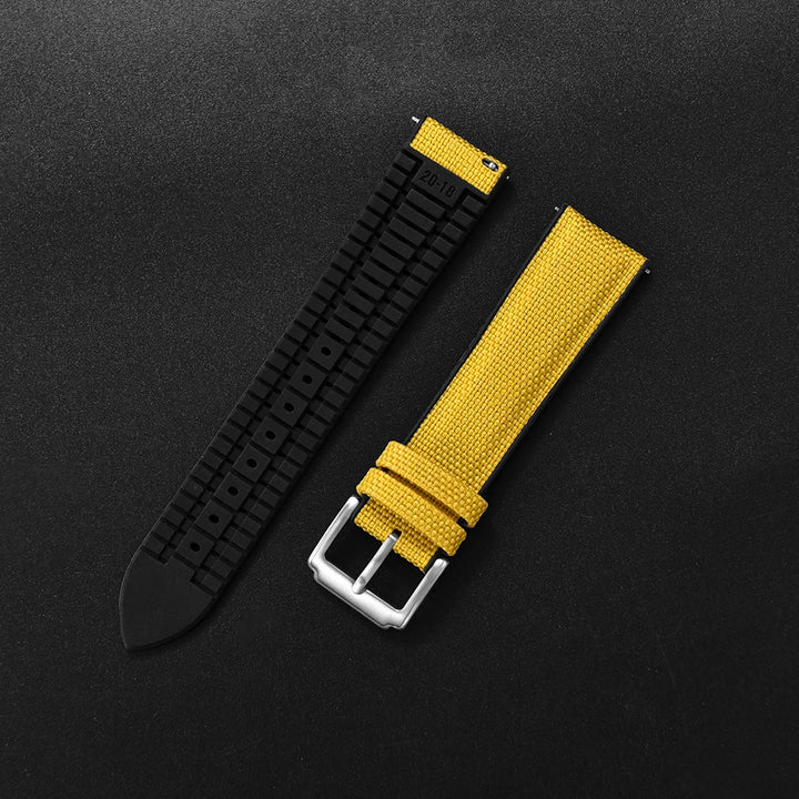 High Quality Rubber Sailcloth Strap 18mm 19mm 20mm 21mm 22mm Canvas Nylon Quick Release WatchBand Perfect Fit Flat End Universal