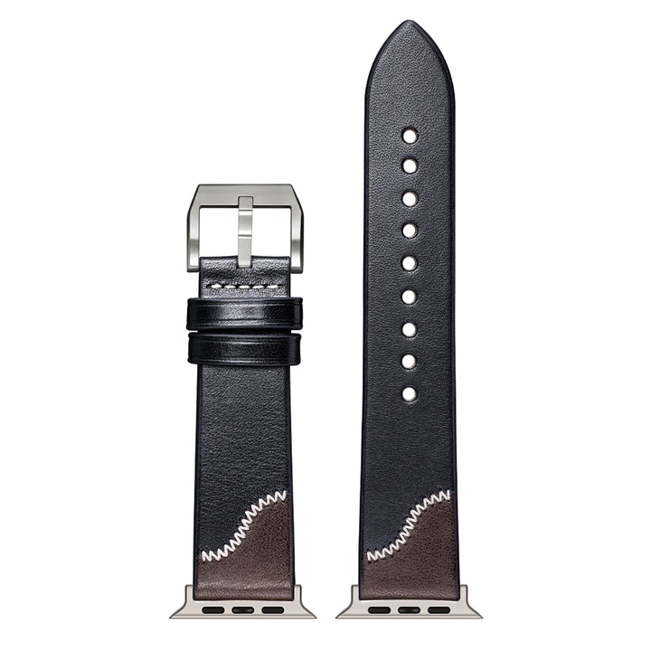 Luxury Bicolor Leather Strap For Apple Watch, Ultra3 49mm, Series11, 10, 46mm, 42mm, 45mm, 44mm, 41mm, 40mm, Handmade Watch Band