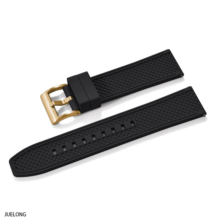 HAISCH Bullet-Shaped FKM Rubber Watch Strap – 18-24mm, Quick Release, Waterproof