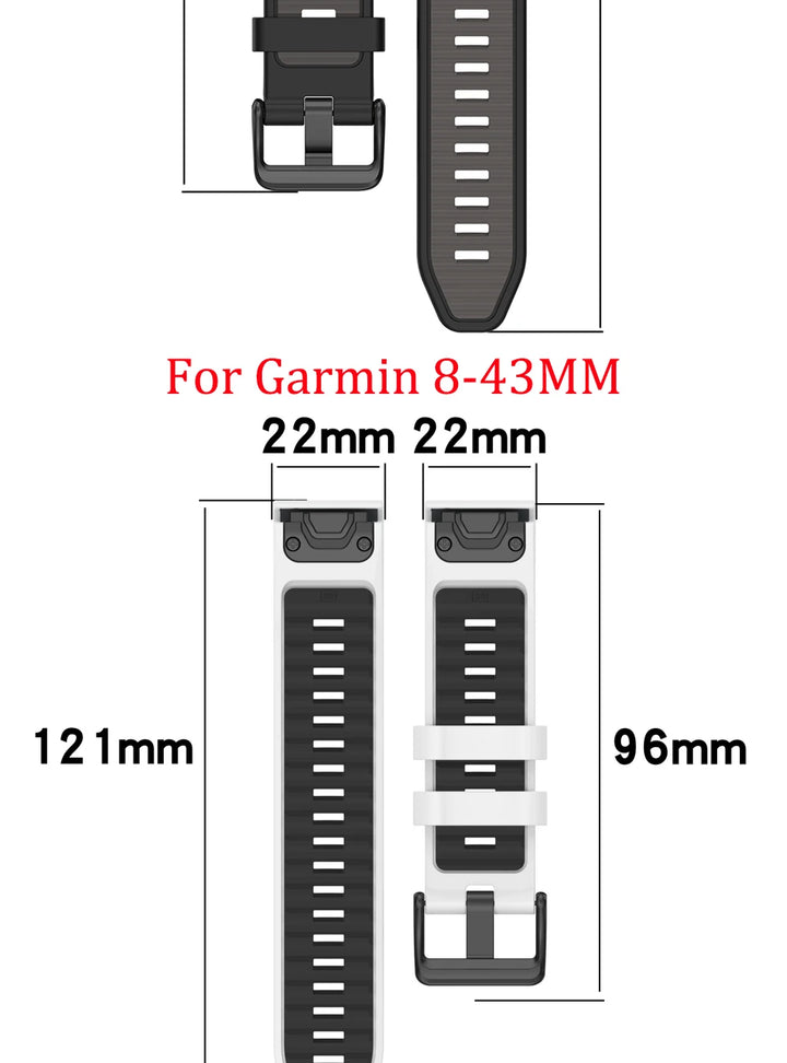 EasyFit Silicone Watch Strap 20/22/26mm for Garmin Fenix 5–8 Series