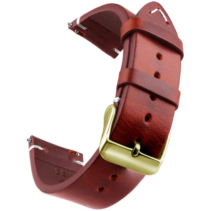 Wax Genuine Leather Watch Band 18–24mm