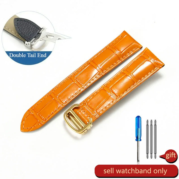 Genuine Leather Cartier Tank Solo Watch Strap 17–25mm (Brown & Black,