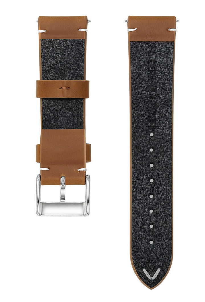 Sport Vintage Leather Watch Band 18–22mm with Stainless Steel Buckle