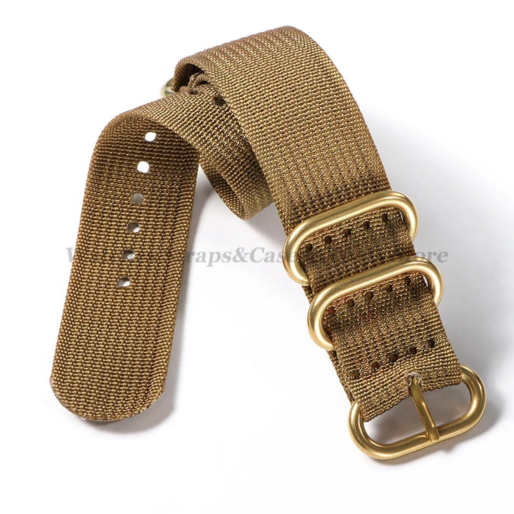 Sailcloth Nylon Watch Strap with Ring Buckle (18–24mm)