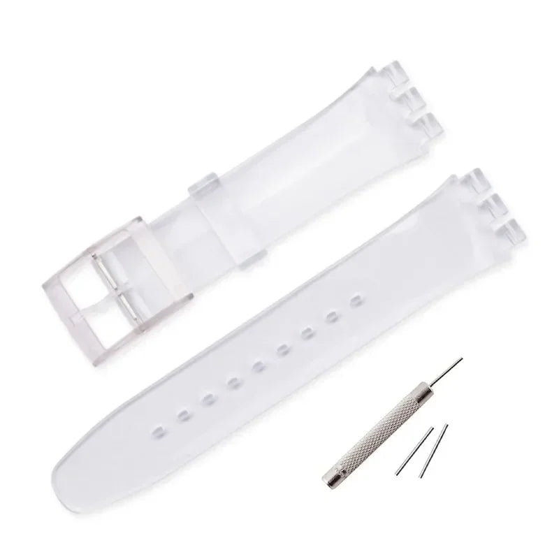 Colorful Silicone Rubber Watch Strap for Swatch (16–20mm)