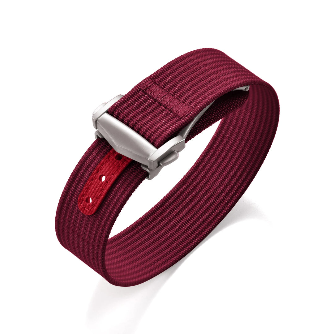 Ribbed Nylon & FKM Rubber Watch Strap – 18–22mm Folding Buckle for Omega, Tudor & Seiko