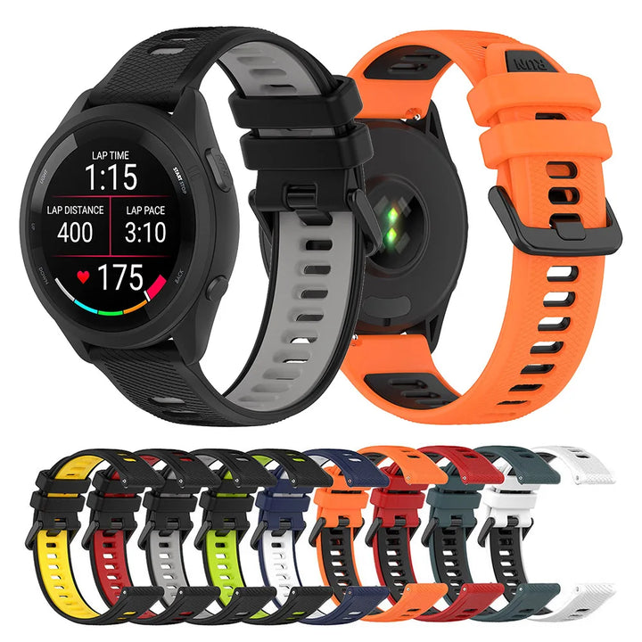 Silicone Strap for Garmin Forerunner 165/245/255/265 & Huawei Watch GT4/GT5 – 18/20/22mm