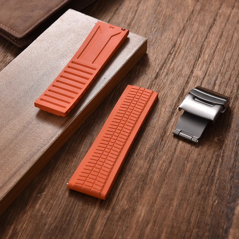JUELONG CTS Watch Strap 20mm 22mm 24mm CTS Rubber Watch Band Quick Release Butterfly Buckle Cut To Size For Patek Philippe Watch