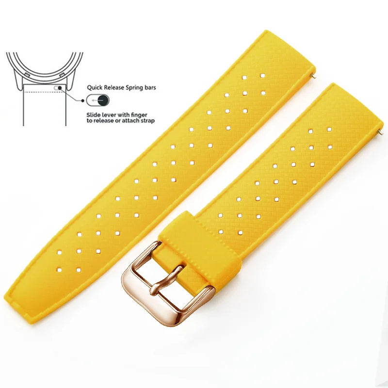 Tropical Silicone Watch Band 18–22mm (Quick Release)
