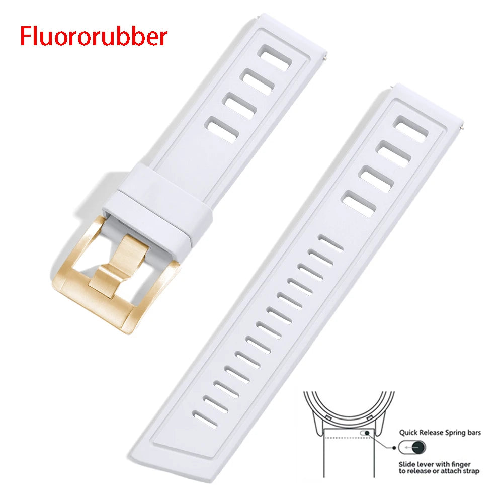 New Design SOFO Fluororubber FKM Watch Strap 20mm 22mm Waterproof Quick Release Watchbands For Each Brand Diving Watches