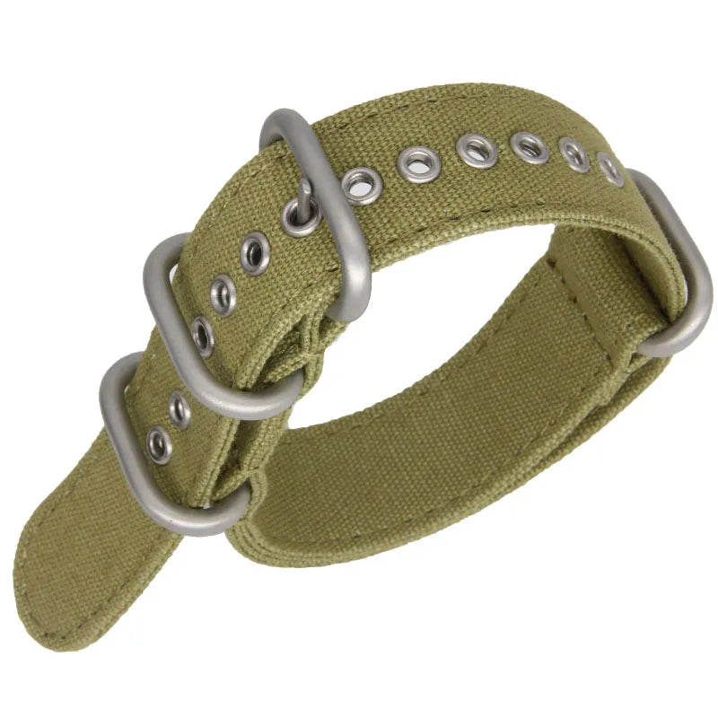 Nylon Canvas Watch Strap with Ring Buckle (18/20/22mm)