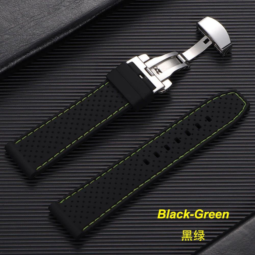 Premium Silicone Watch Strap – 20/22mm, Waterproof & Breathable, Butterfly