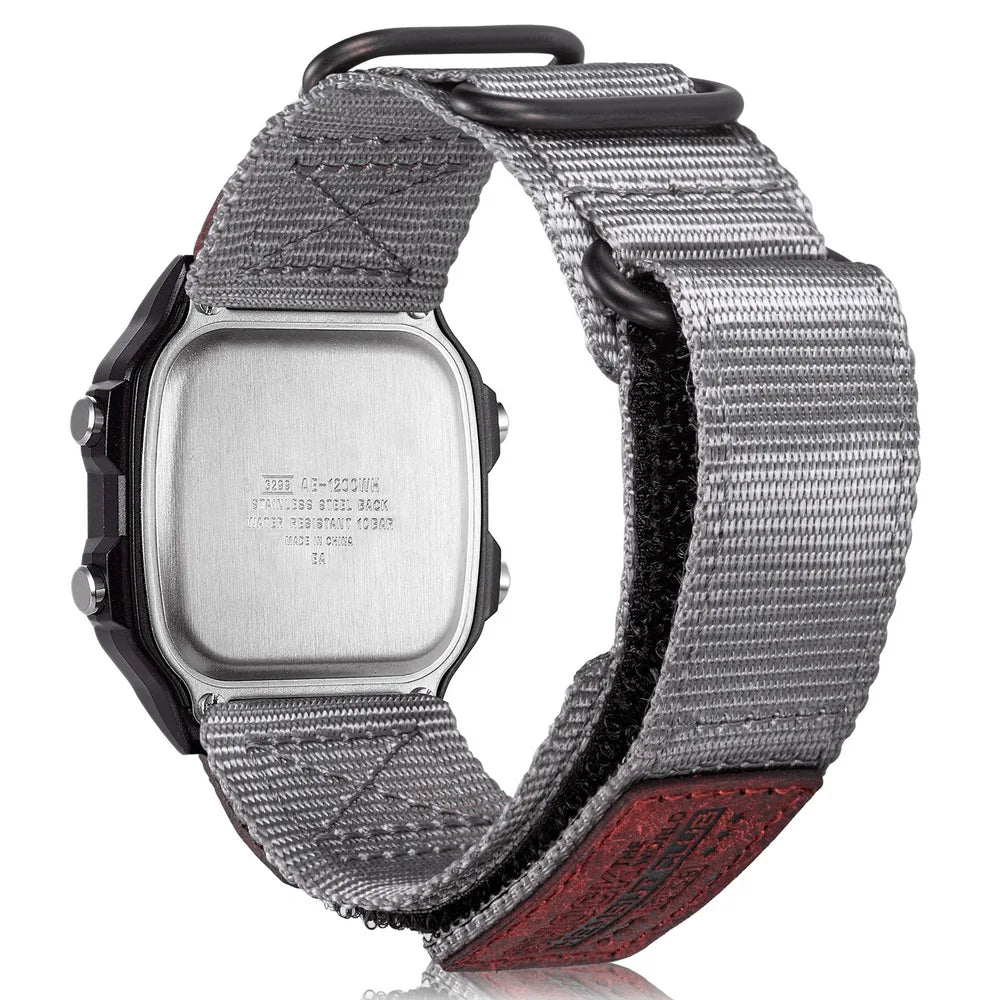 For Casio Watch Band Nylon Leather 18mm Sports Replace Straps Compotible With Gshock AE1200 /1300/W-218H