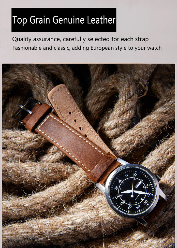 Genuine Top Grain Leather Quick Release Watch Band 20–22mm for Samsung Galaxy Watch