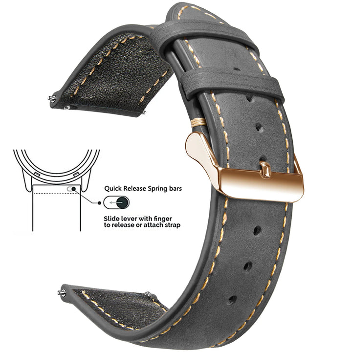 Wax Vintage Leather Watch Strap 14–24mm