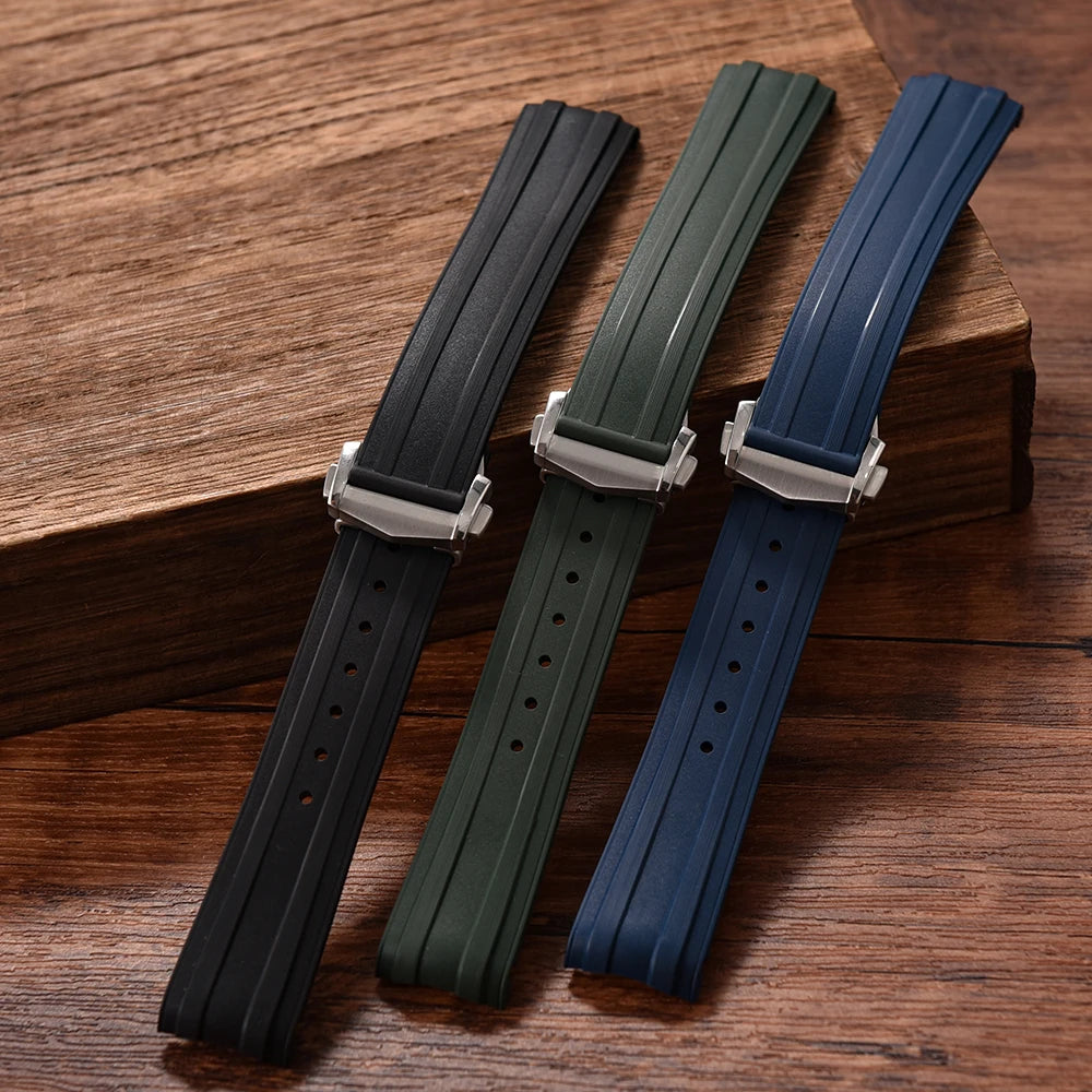 Premium FKM Rubber Watch Strap – 20mm, PFAS-Approved, Multi-Color for Omega Seamaster 300
