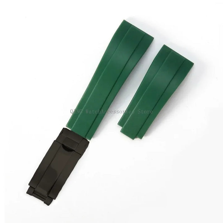 Rubber Silicone Watch Strap for Rolex Oysterflex – 20mm, Folding Buckle
