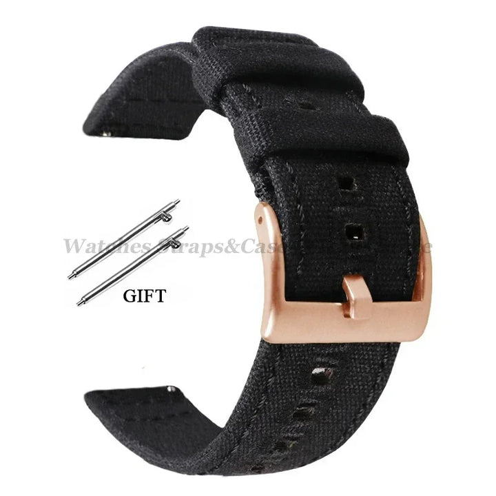Braided Canvas Watch Strap 18–22mm