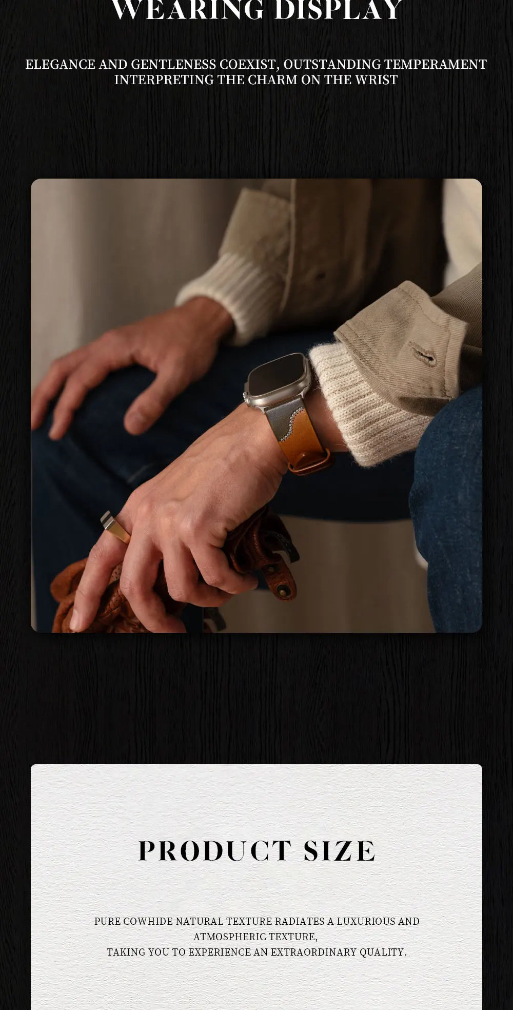 Bicolor Leather Apple Watch Band Series 10 & Ultra 41–49mm – MAIKES
