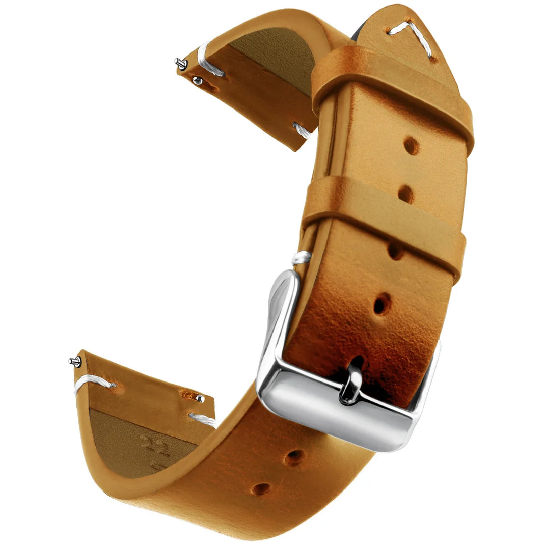 Wax Genuine Leather Watch Band 18–24mm