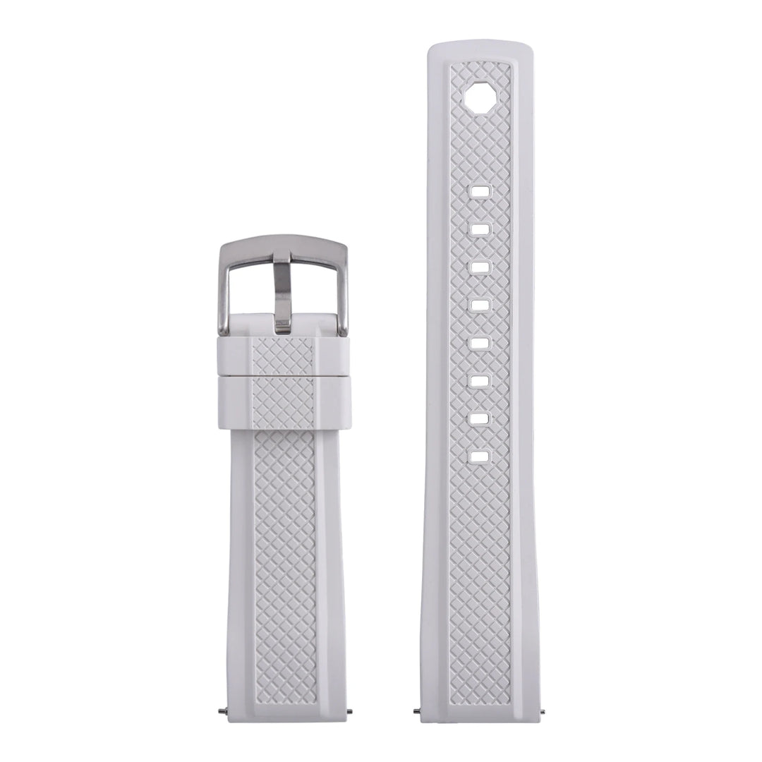 White Tropical Waffle CTS FKM Watch Strap Fast Release 20mm 22mm New Fluororubber Traditional Diving Watch Band