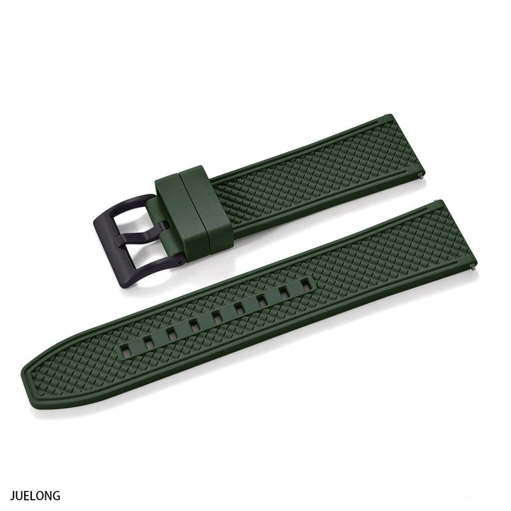 HAISCH Bullet-Shaped FKM Rubber Watch Strap – 18-24mm, Quick Release, Waterproof