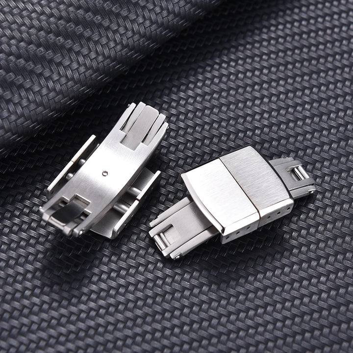 Stainless Steel Butterfly Buckle – 16/18mm, Double Pull Folding Clasp