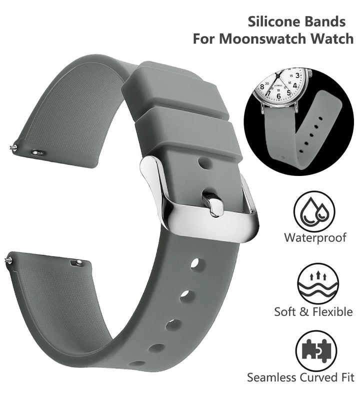 Soft Silicone Quick-Release Watch Band 14–24mm