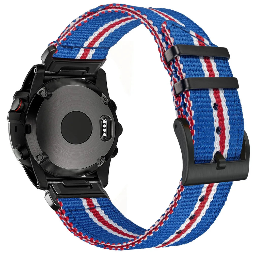 HEMSUT Nylon QuickFit Watch Strap – 22/26mm for Garmin Fenix 6/7/8, Epix, Enduro, Tactix, MARQ
