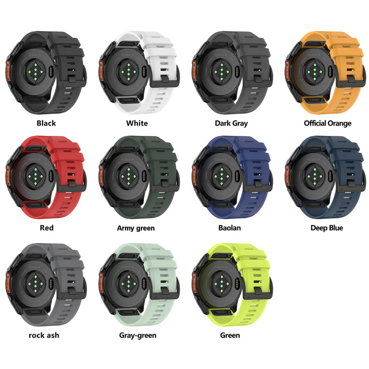 QuickFit Silicone Watch Strap 22/26mm for Garmin Fenix 5–8 & Epix Pro