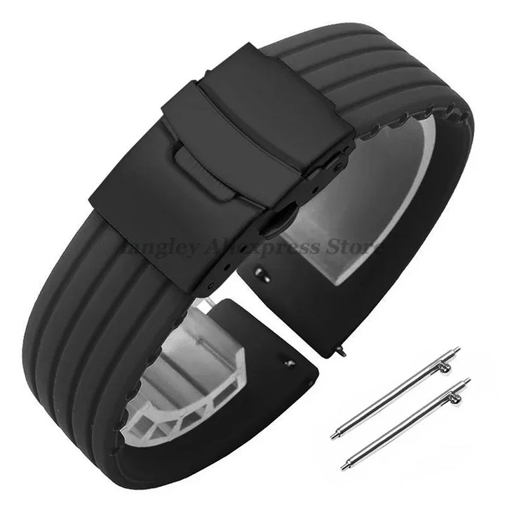 18mm 20mm 22mm 24mm Quick Release Silicone Watchband for Huawei Watch GT4/GT3 46mm for Seiko for Omega for Fossil Rubber Straps